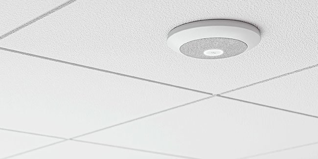 Logitech Rally Mic Pod Mounted on Ceiling