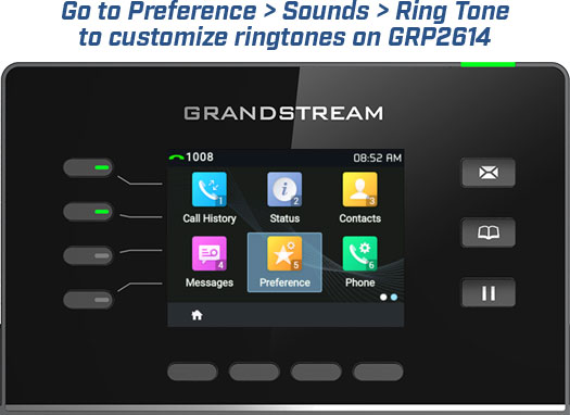 Grandstream GRP2614 IP Phone, How to Go to Preference
