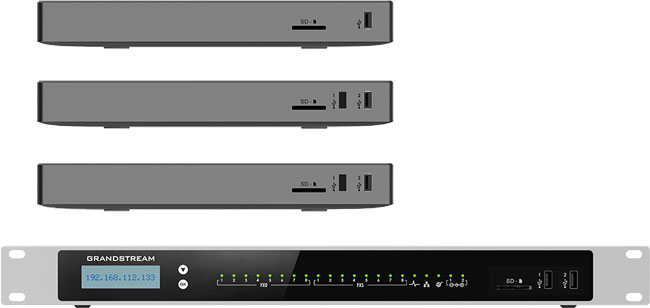 Grandstream UCM6300A Series of IP PBXs, Front