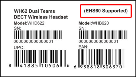 Yealink EHS60 Supported Label
