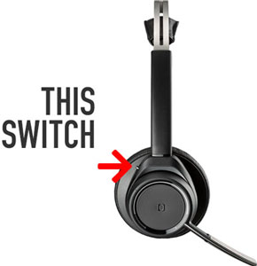 Poly Voyager Focus Headset, Pairing Switch