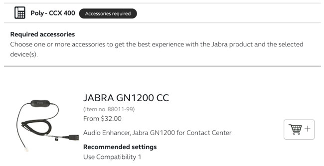 Jabra Compatibility Guide Screenshot