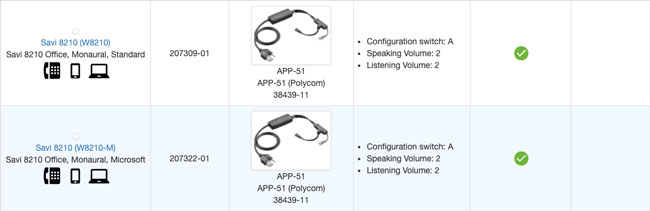 Plantronics Compatibility Guide Screenshot