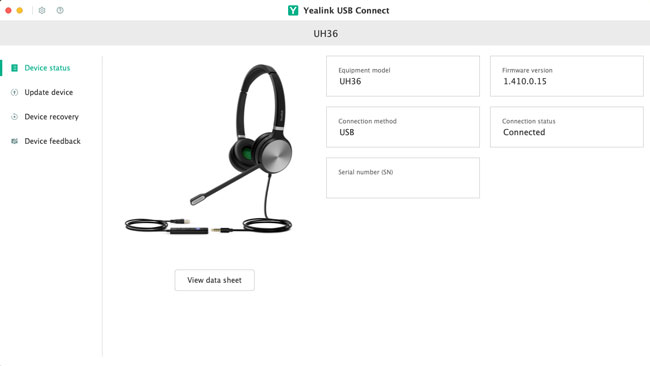 Yealink USB Connect, Device Status